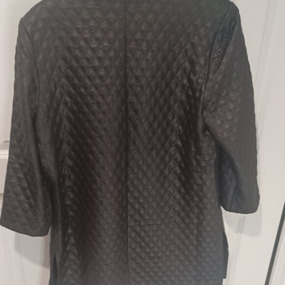 Carole Wren Black 3/4 Sleeve Quilted Slitted Flattering Jacket w/Pockets Large - Picture 5 of 5